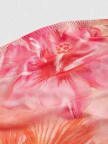 MOD 4 piezas Parte superior corta ajustada tipo tubo, con lazo en la cintura, top bandeau estampado, top corto sin tirantes, paquete de 4 tops bandeau tipo tubo para mujer con detalle de fruncido y cordón, estampado floral, para primavera/verano, té, salir - Multicolor - Ver 5