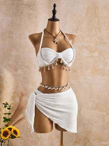Plus Size One-Pieces - White - View 3