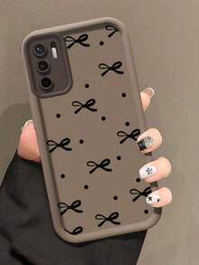 1 pieza Funda de teléfono móvil minimalista y creativa, personalizada y linda, de alta gama, compatible con Samsung S25Ultra/S25Plus/S25/S25FE/S24Ultra/S24Plus/S24/S24FE/S23Ultra/S23FE/S23/S23+/S22Ultra/S22/S22+/S21Ultra/S21FE/S21/S21+/S20Ultra/S20FE/S20/S20+/A73/A72/A55/A54/A53/A52, compatible con Redmi Note 14 Pro+ 5G, P30, compatible con Honor X6b, compatible con OPPO A74, compatible con Realme C53, compatible con Realme Narzo N53, con diseño de lazo 2D, lunares, ojos y en capas, versión internacional, no la versión nacional - Negro - Ver 3