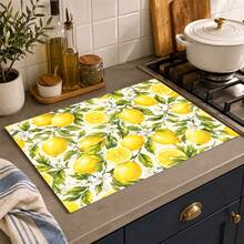 1 buah Keset Penyerap Tanah Diatom Bermotif Lemon Biru dan Putih, Alas Pengering Penyerap Air untuk Meja Dapur, Alas Mesin Kopi, Alas Teko Kopi Tuang, Alas Pengering Piring dan Cangkir, Keset Dapur Tahan Panas dengan Alas Anti Selip, Alas Meja Makan, Alas Sarapan, Alas Mesin Cuci, Keset Dekorasi Rumah, Dapur, Meja Makan, Kedai Kopi, Bar, Hadiah Pesta Liburan dan Pindah Rumah - MultiWarna - View 7