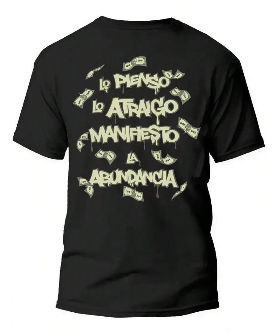 Playera Tipo Gatsby La Abundancia Corri - Negro - Ver 1