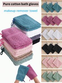 3/9pcs Optionnel, Gants de bain 100% coton, Gants de gommage doux pour le visage et le corps, Tissu en coton éponge, Absorbant et doux, Convient pour le bain, Serviettes de salle de bain, Gants de démaquillage réutilisables, 15*22cm, Plusieurs couleurs disponibles, S'adapte à la forme de la main, Pratique à utiliser. - Multicolore - Voir 1