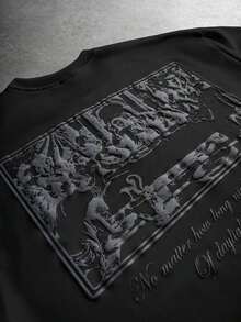 Manfinity Hypemode Men's Casual Graphic T-Shirt With 3D Embossed Painting The Last Supper, Everyday Wear, Gift For Boyfriend/Husband, Anniversary Gift, White GELN - 黑色 - 查看 8