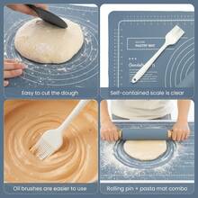 40x60cm Wooden Rolling Pin Silicone Baking Mat Set  Non Stick Pastry Mat Kit - View 3