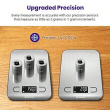 Food Nutrition Kitchen Scale, Digital Grams And Ounces Weight Loss, Baking, Cooking, Keto And Meal Prep, Large, 304 Stainless Steel - 銀色 - 查看 8