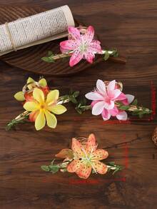 1件新款花藤爪形发夹发饰，优雅经典，百搭实用，适合日常外出、郊游和度假佩戴，女士适用。 - 彩色 - 查看 5