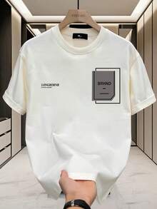 Men's Short Sleeve T-Shirt 100% Cotton - Soft, Crew Neck, Casual Summer Shirt With Minimalist Chest Print, Semi-Sheer For Layering, Breathable Casual Wear, Suitable For Summer Events And Casual Outfits (Men's Fashion) - 白色 - 查看 11