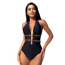 2026 New Sexy Backless Strap One-Piece Swimsuit Bikini - Black - View 6