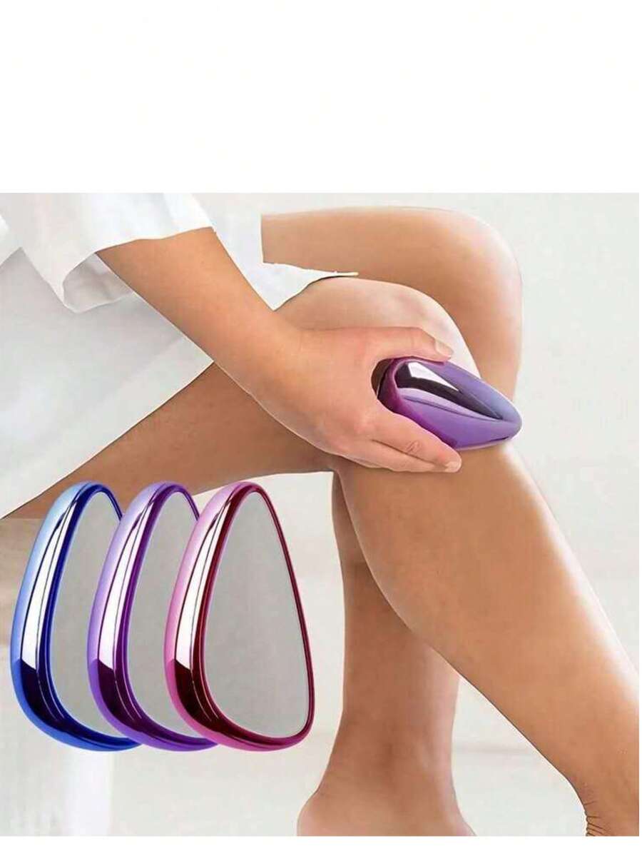 1pc Crystal Hair Remover, Unisex, Painless Exfoliation, Reusable And Waterproof, Purple, Suitable For Back, Arms, Legs, Easily Get Smooth Skin - Multicolor - View 1