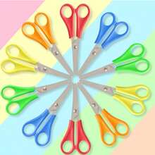 1-Piece Scissor Set - Built-In Scale, Sharp Blades, Multi-Functional Scissors, Suitable For Office And Craft Projects, Can Cut Paper, Cards, Etc., Back-To-School Essential, School Supplies - Scissors - 5 Pack - View 2