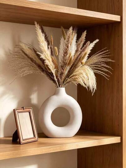 1 Piece Creative Hollow Out Round Vase Modern Minimalist Design Decorative Dried Flower Arrangement Nordic Style Home Decor Accent For Living Room Bedroom Tabletop Shelf Aesthetic Ornament Interior Decoration​