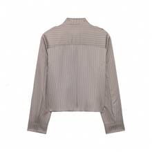Camellia New Arrival Women's Fashion Minimalist Striped Fitted Blazer, Autumn/Spring Vacation Brown - Brown - View 2