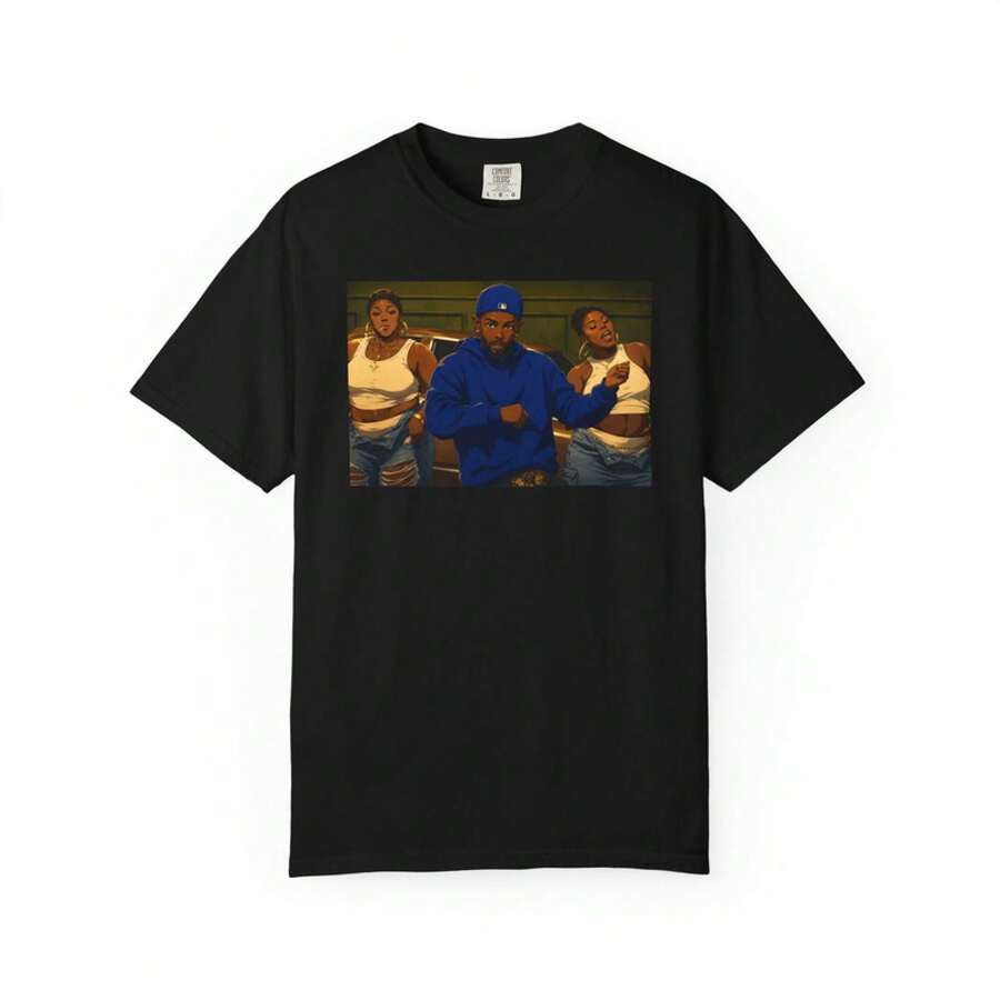 Kendrick Squabble Up GNX Anime T-Shirt, Hip Hop Style, West Los Angeles, Sizes S-4XL - 黑色 - 查看 1