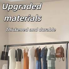 Nueva llegada Perchero móvil de barra única de uso intensivo con ruedas, organizador de ropa de gran capacidad para dormitorio, armario y apartamentos de alquiler, estantería de ropa independiente resistente - Multicolor - Ver 4