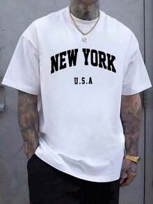 Texto que muestra con orgullo el nombre de una ciudad icónica símbolo de energía creatividad y espíritu urbano con letras grandes que evocan historia y modernidad camiseta de hombre cómoda casual para uso diario - Negro - Ver 9
