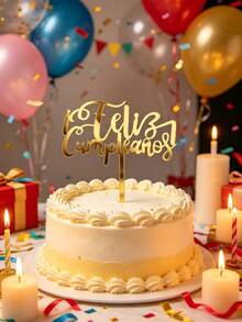 3件組西班牙風快樂生日壓克力蛋糕插牌，Happy Birthday PMMA蛋糕裝飾牌，蛋糕裝飾，烘焙裝飾，烘焙用品，廚房用品，適用於萬聖節、聖誕派對與慶祝裝飾 - styleL - 查看 6