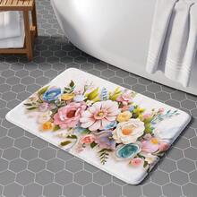 [Popular Choice] 1 Piece, Home Decor, Bathroom Mat, Bathroom Non-Slip Mat, Kitchen Decor, Kitchen Mat, Doormat, Colorful Floral Pattern Mat, Bohemian Style Mat, Soft And Comfortable, Relieves Fatigue. - Flower - View 9