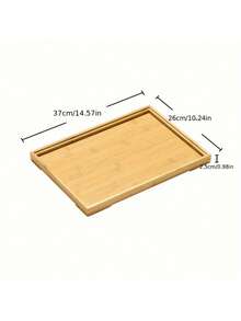 1 Khay tre hình chữ nhật đa năng - Dễ dàng dùng để bày biện, trang điểm, sắp xếp đồ dùng trong phòng tắm. - màu nâu - Xem 1