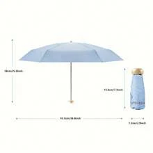 1件超輕量膠囊傘，迷你五折口袋傘，UPF50+ 防紫外線遮陽傘，防水雨傘，便攜式晴雨兩用傘，適合日常、旅行、戶外及各種天氣條件 - 彩色 - 查看 8