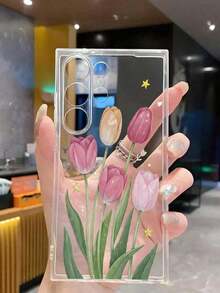 1 Piece Soft Phone Case With Minimalist Tulip And Star Pattern, Compatible With Huawei Honor, , Galaxy A04e/12/A13/A14/A34/A50/A52/A53/A54/S21/S22/S23/S24/S25/S25Ultra/S25FE/S26/S26 PLUS/S26 ULTRA/S26 EDGE, 6A/7A/8A, 12T/13T/15T/15T Pro - 款式 1(1 件) - 查看 6