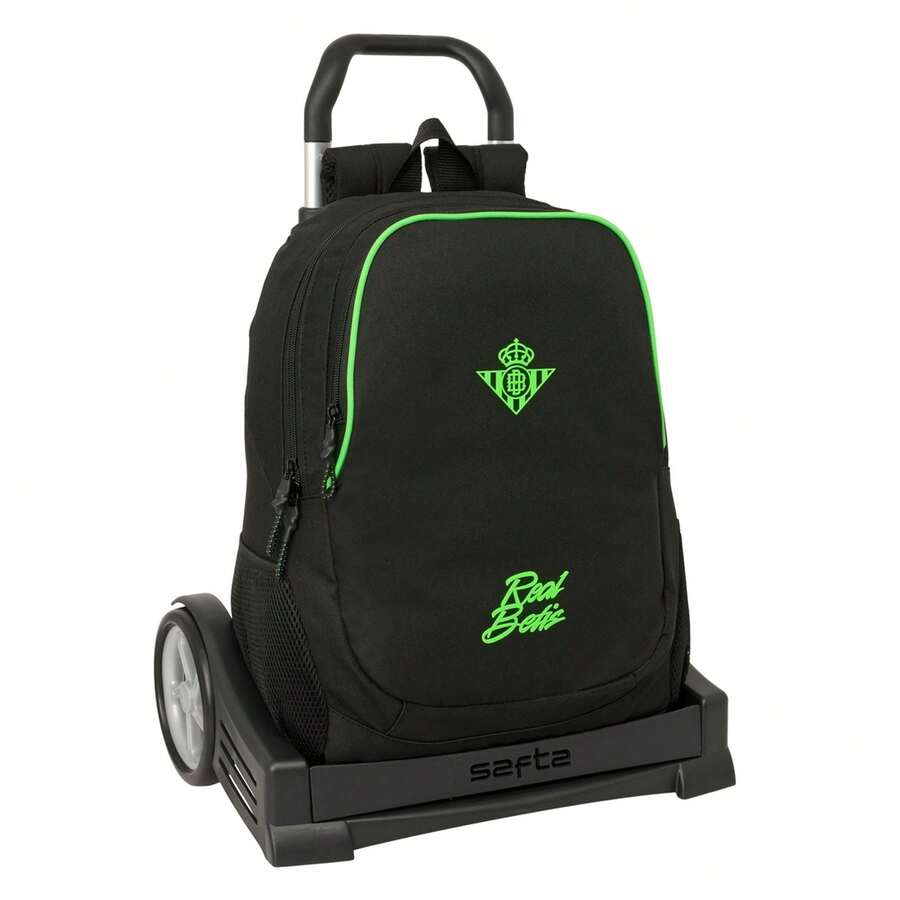 Mochila Escolar con Ruedas Real Betis Balompié Unisex 32x43x15 Cm (20,2 Litros) - Carro Evolution Extraíble, 2 Compartimentos, Bolsillos Portabotellas, Espalda Acolchada, Vuelta al Cole - Opción 8 - Ver 1
