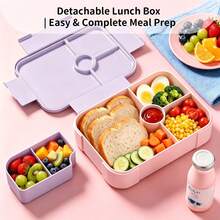 Multi-Compartment Bento Box, Leak-Proof Portable Food Container, Large Capacity Reusable Lunch Box Suitable For Travel, Picnic, Office - 1 Item - View 1