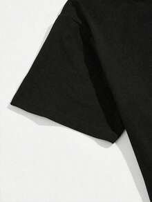Zrgoth Men's Casual And Versatile Short Sleeve T-Shirt With Simple Cross Print - 黑色 - 查看 8