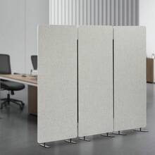 SENDERPICK Divider Screen 183*168cm Office Partition Room Divider - Light Grey - View 3