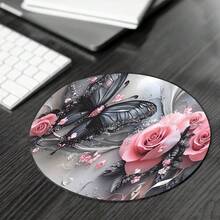 1个黑色蝴蝶粉色玫瑰鼠标垫，奢华花卉图案大号办公鼠标垫 - 加长黑色蝴蝶粉色玫瑰鼠标垫，带防滑橡胶底座，缝制柔软布面材质，适用于家庭办公、游戏和电子竞技 - 查看 12