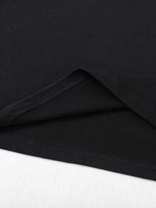 Camiseta inspiradora es, de cuello redondo y manga corta, fabricada en tejido de Cotton con patrón de letras, ideal el verano, 180g/m² - Negra - Negro - Ver 5