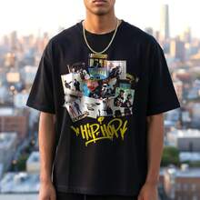 80s Hip Hop Collage T-Shirt: Retro Rap Fashion - 黑色 - 查看 1