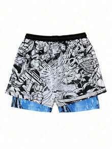 Strevion TEENAGE MUTANT NINJA TURTLES | SHEIN Herren Strandshorts - Verschiedenfarbig - Übersicht 2