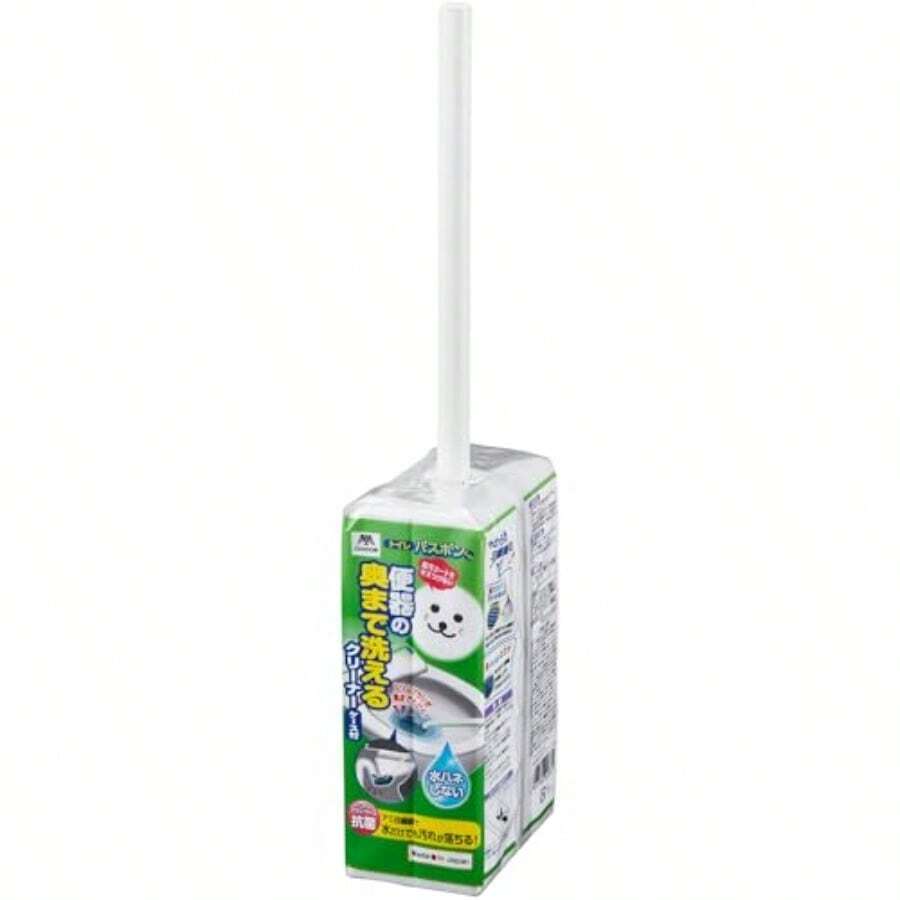 山崎産業 Yamazaki Sangyo 日本製 トイレ ブラシ クリーナー ケース付き スリム コンパクト 便器 奥まで届く フチ 裏 バスボンくん 抗菌 シンプル ホワイト グレー 幅6.5×奥行10×高さ38.5cm 202881 - 写真の通り - チェックする 1