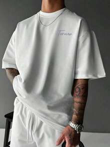 Zrgoth Men's Simple And Versatile Printed Short Sleeve T-Shirt - 黃色 - 查看 2