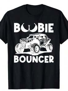 Boobie Bouncer UTV Side By Side SXS Off Road T-Shirt, 100% Cotton, Off-Road Car T-Shirts For Men And Women, 180g, Crew Neck, Black, Sizes S-XXXL - 黑色 - 查看 9