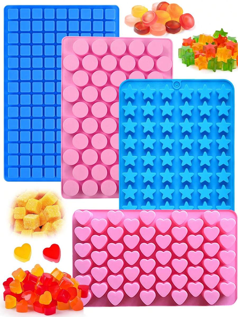 240孔硅胶星形糖果模具,适用于制作硬糖、软糖、焦糖、巧克力、甘纳许、冰块 - 彩色 - 查看 1
