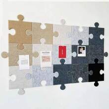 Dopamine Colorful Puzzle Shape Felt Board Wall Sticker, Bedroom Decor Photo Wall Background, Self-Adhesive Felt Wall Panel, Suitable For Office, Home, Classroom Soft Board Romantic Decoration, Back To School - A - View 11
