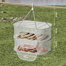 Estante de secado colgante de malla portátil de 1/2/3 niveles, tendedero plegable para ropa, frutas, verduras, hierbas y vegetales. - Albaricoque - Ver 7