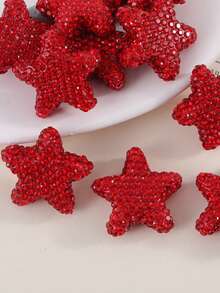 5 piezas de cuentas de arcilla con pentágono de cristal de colores, accesorios hechos a mano para collares, encantos de bolso y joyería - 5 PIEZAS - Estrella de cinco puntas - Ver 6