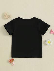 Summer Clothes For Travel And Leisure, Fashionable Youth Short-Sleeve T-Shirt "When God Created Me, He Smiled And Said, 'This Will Be Fun'" Clothing Gift, Round Neck Short-Sleeve T-Shirt For Boys, Summer Clothes For Kids - 黑色 - 查看 2
