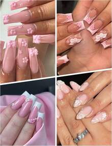Euuztu 3D Nail Charms And Gems 6000 Pcs Charms Nails Design Resin And Metal Cute Nail Art Charms Nail Flowers Bows Cherry With Rhinestones And Pearls - 第一組 - 蝴蝶結 - 查看 7