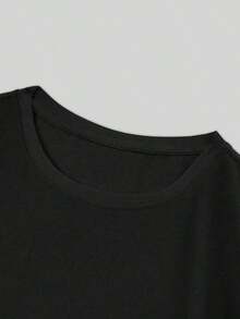 Women'S Halloween Graphic T-Shirt - Short Sleeve, Crew Neck, Soft Polyester Blend, Casual Fit With Pumpkin & Ghosts Design, Perfect For Summer & Fall Celebrations, Halloween Clothes,Nightmare Before Christmas,Christmas,Halloween Costumes,Funny T Shirts,Summer Outfits,Thanksgiving Day,Men Graphic Tees,Streetwear Men - màu đen - Xem 3
