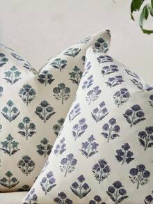2pcs Floral Print Throw Pillow Covers, Small Flower Pattern Cushion Covers, Suitable For Same Size Pillow Inserts, Easy To Replace And Wash, Great Spring Gift Choice - Purple - View 5