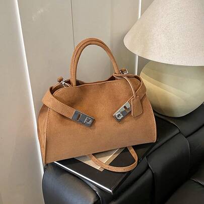 2025 New Suede Tote Bag Female Senmeng  Fashion Large-Capacity Shoulder Bag Texture Motorcycle Handbag