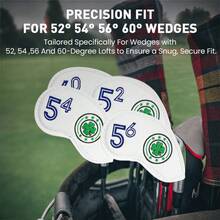 Sarung Kepala Stik Golf FINGER TEN untuk Iron & Wedge 52° 54° 56° 60° Dua Sisi 1 buah, Kulit PU Premium dengan Angka Bordir untuk Identifikasi Mudah, Perlindungan Shaft yang Lebih Baik, Cocok untuk Pegolf - Putih - View 6