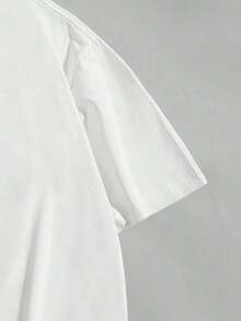 Camiseta de manga corta holgada con estampado de talla grande para hombres |   Diseño exquisito |   Esencial para el verano |   Fácil de combinar, muestra tu estilo - Blanco - Ver 2