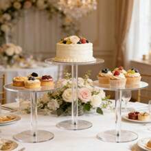 Removable Acrylic Cake Stand, Transparent Wedding Ceremony Birthday Cake Display Rack, Wedding Dessert Display Shelf - Clear - View 2