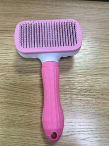 1 pieza Cepillo autolimpiante para mascotas, herramienta de desensedado con un solo botón para gatos y perros, diseñado para el aseo de mascotas con función de autolimpieza, púas redondeadas para un cepillado suave, elimina eficazmente el pelaje interior - Rosa - Ver 11