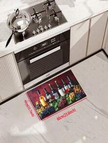 1件裝浪漫紅酒與水果風格廚房地墊組，矽藻土材質，具備吸水、吸油、防滑、耐污且快乾特性。適用於浴室、走廊、門廊、室內外裝飾、廚房、餐廳、小型辦公室/居家辦公室、洗衣房、家居與房間佈置。 - 彩色 - 查看 14