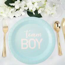10pcs/20pcs Gender Reveal Party Decorations Pink And Blue Disposable Paper Plates, Boy Or Girl Party Tableware Set, Birthday Gender Reveal Party Supplies - Multicolor - View 6